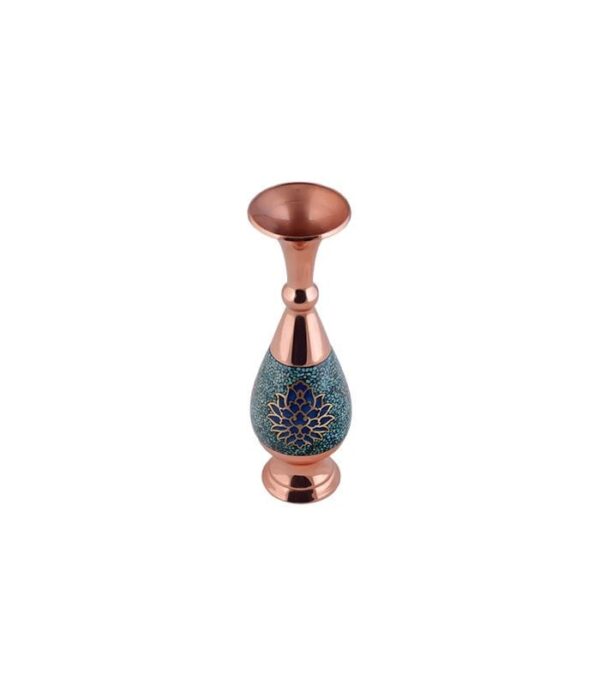 خرید گلدان صراحی فیروزه کوبی صنایع دستی اصفهان آقاجانی کد FT011