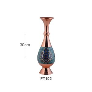 گلدان فیروزه کوب ترنج آقاجانی 30 سانتی متری کد FT102