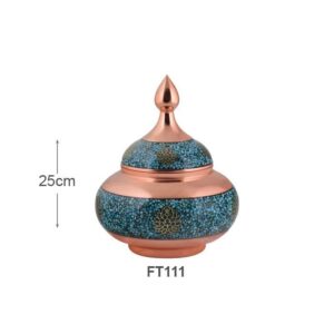 خرید قندان فیروزه کوبی آقاجانی بزرگ ترنج کد FT111