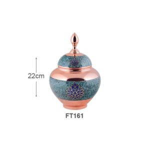 خرید قندان سیبی فیروزه کوبی 25 کد FT161 برند آقاجانی با ارسال رایگان