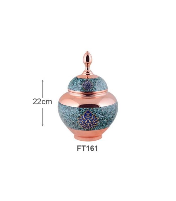 خرید قندان سیبی فیروزه کوبی 25 کد FT161 برند آقاجانی با ارسال رایگان
