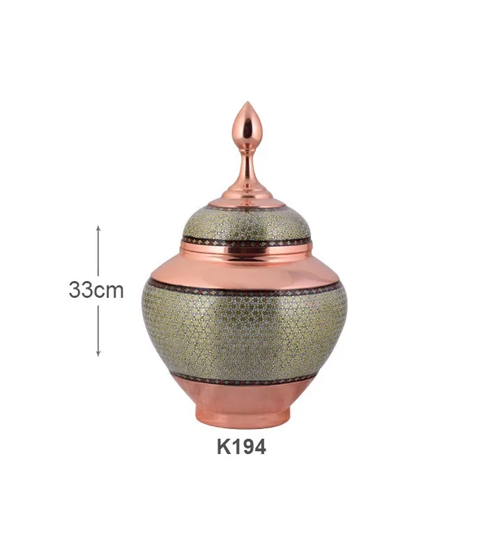 خرید قندان مس و خاتم کاری اصفهان تولید صنایع دستی آقاجانی کد K194