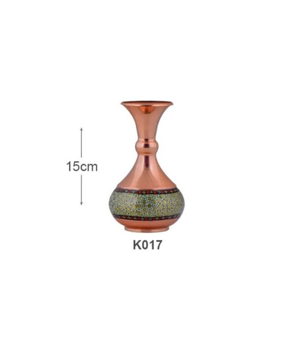 خرید گلدان شلغمی مس و خاتم کاری اصفهان کد K017 با ارسال رایگان