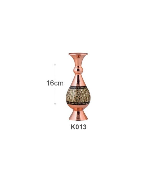 خرید گلدان صراحی مس و خاتم کاری اصفهان تولید صنایع دستی آقاجانی کد K013