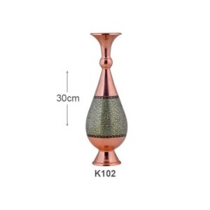 خرید گلدان صراحی مس و خاتم کاری اصفهان تولید صنایع دستی آقاجانی کد K103