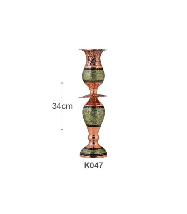 خرید لاله کوچک مس و خاتم کاری آقاجانی کد K064 از صنایع دستی اصفهان با بهترین قیمت فروش