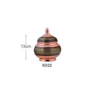 قندان مس و خاتم کاری آقاجانی سایز متوسط