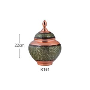 قندان مس و خاتم کاری آقاجانی مدل سیبی با ارسال رایگان